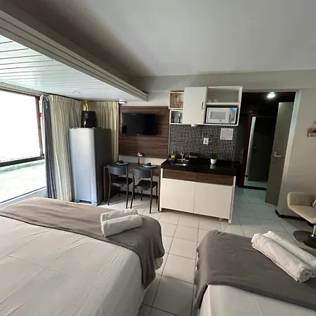 Flat 112 equipado na beira mar de Tambaú-2